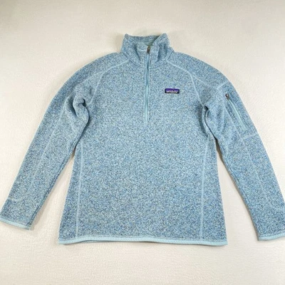 Patagonia Womens L Better Sweater Pullover Quarter Zip Blue Long Sleeve Fleece - Image 1 of 4