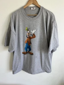 Vintage Disney World Goofy T-Shirt 2XL XXL grau Y2K 90er doppelseitig kurzarm - Bild 1 von 5