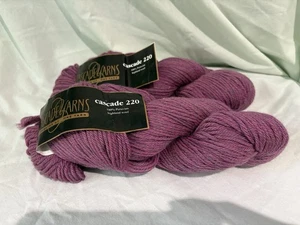 2 Hanks Cascade 220 in Color 9441 (purple) 100% Peruvian Highland Wool Yarn - Picture 1 of 3