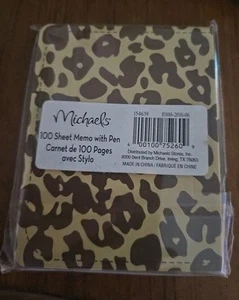 Michael's NIP Small Mini Animal Print 100 Sheet Pen & Memo Pad 4.5x3" - Picture 1 of 5