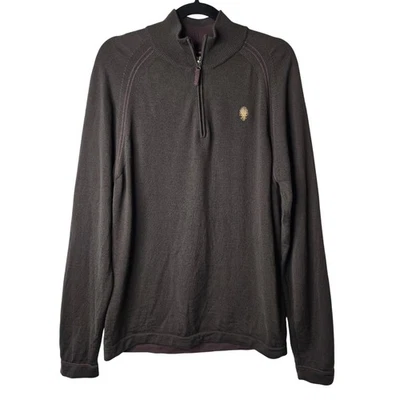 Horny Toad Mens Large Brown 1/4 Zip Pullover Long Sleeve Merino Wool Sweater - Image 1 of 4