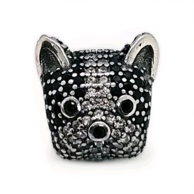 Colgante con dije para perro Boston Terrier para pulsera estrás incrustado de ley Foto 1 de 4