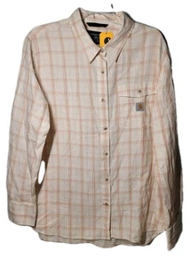 Neu mit Etikett Carhartt lockere Passform kariertes Damenhemd mit Knopfleiste und Seitentaschen XL 16-18 - Bild 1 von 9