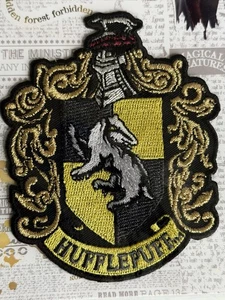 Harry Potter Hufflepuff New Iron On 4” Tall Embroidered Patch - Picture 1 of 5