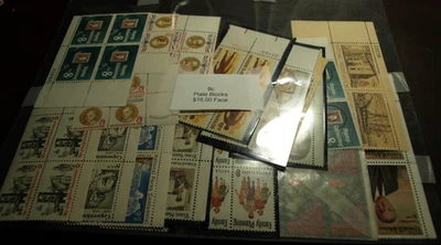 8 CENT PLATE BLOCKS WITH FACE VALUE OF $16.00 MINT NEVER HINGED - Image 1 of 2