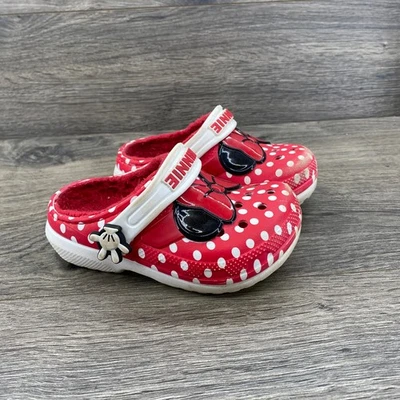 Crocs Disney Mickey Minnie Mouse Polka Dot Clogs Shoes Kids' Size 8C Red White - Image 1 of 4