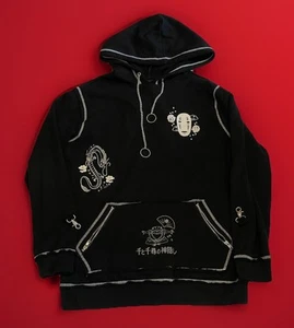 2001 Studio Ghibli Spirited Away Black Hoodie Silver Hardware Women’s Size Large - Picture 1 of 9