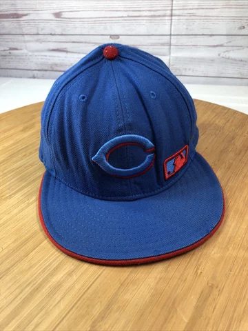 Cincinnati Reds New Era Youth Hat fitted 7 5/8 Blue & Red embroidered Ball Cap Cover
