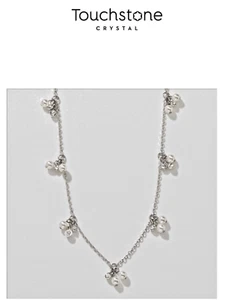 Collar Touchstone Cristal Pearl Array 18"" Swarovski Rodio Precio de venta sugerido por el fabricante $89 Nuevo con Caja - Imagen 1 de 5