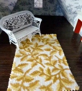 Designer Fabric 1:12 DOLLHOUSE RUG 9" x 6" LEE JOFA - Picture 1 of 1