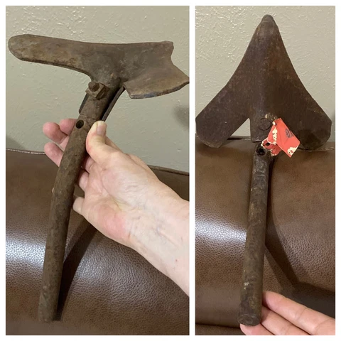 Push Plow Rusted Iron Implement Planet Jr USA Wheel Hoe Blade #1495 ~1920 - 1940 Cover