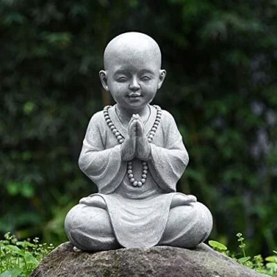 Meditating Baby Buddha Statue Figurine - Zen Garden Monk SculptureIndoor/Outdoo - Image 1 of 4