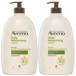Aveeno Daily Moisturising Body Lotion Fragrance Free Skin Moisturiser 2 x 1L - Picture 1 of 1