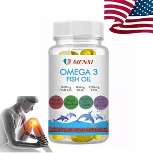 Omega 3 Fish Oil 2,160mg-Providing 1,296mg EPA& 864mg DHA-Brain Heart Vision us - Picture 1 of 7