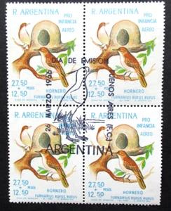 Argentina 1966 Bird Stamp in Block of 4. Used With Bird Cancel. SG 1166. - Imagen 1 de 1