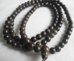 TOP! Vietnamesische natürliche Agarholz Halskette 108 Gebetsperlen 27g 7mm Aquilaria 沉香香木 - Bild 1 von 4