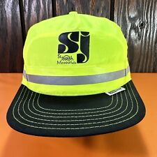Vintage VisMat Neon Safety Hat Cap St Joe Missouri Yellow Green Reflective 90s