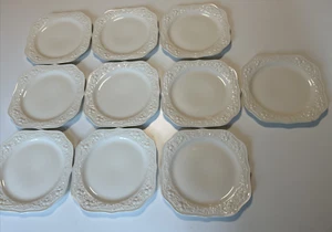 10 Homer Laughlin Georgian Ivory Square Plates 8" – 5 w/ Chips, 5 Nice – Vintage - Picture 1 of 12