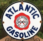 Vintage Atlantic Gasoline Porcelain Gas Oil Refining Company Sign