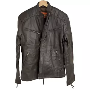 Excelled Leather Moto Jacket Brown Men's M - Picture 1 of 4