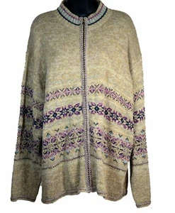 Heirloom Collectibles Nordic Style Full Zip Sweater Size 18 20 - Picture 1 of 5