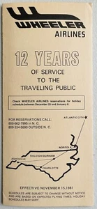 Horario de Wheeler Airlines 1981 - Imagen 1 de 3