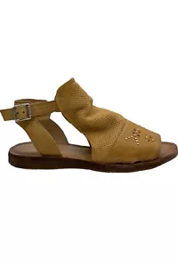 Miz Mooz Leather Wide Width Ankle-Strap Sandals Fifi Wheat - Picture 1 of 5