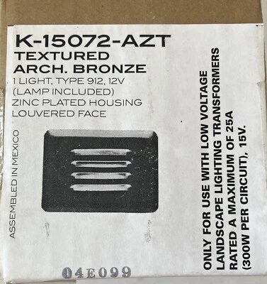 KICHLER #K-15072-AZT Textured Bronze Step Light 12 V Type 912 Zinc Plated Louvre Foto 1 de 4
