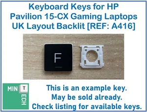 Teclas de repuesto de teclado para portátiles para juegos HP Pavilion 15-CX diseño retroiluminado del Reino Unido - Imagen 1 de 13