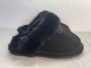 Bearpaw LOKI II Vegan Slide On Slippers #671W Black Glitter Womens Size 6 - Picture 1 of 6