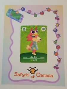 Audie #428 Animal Crossing Amiibo Card Authentic Never Scanned