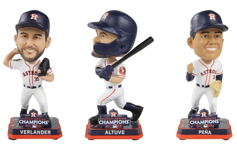 Houston Astros MLB 2022 World Series Champions Mini Bobbleheads 3-pack Set Cover