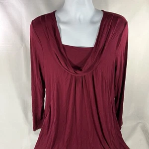 SeSe Code Red Cowl Neck Long Sleeve Tunic Top Womens 2XL Shirt NWT NEW Pockets - Picture 1 of 12