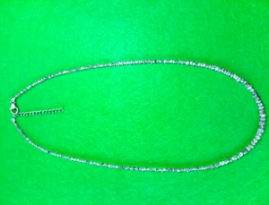 Natur Roh Diamant Kette Collier 925 Silber Karabiner 45 cm - Bild 1 von 6