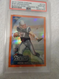 Rob Gronkowski 2010 Topps Chrome RC #C112 Run/Cut Pose Orange Refractor PSA 10 - Picture 1 of 5