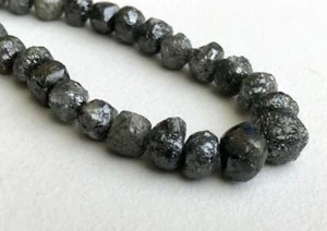 Grands diamants bruts ronds noirs gris de 5 à 8 mm, diamants bruts non taillé... - Picture 1 of 5