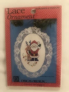 Designs for the Needle Santa and Rudolph Lace Ornament Cross stitch kit 1230 - Picture 1 of 3