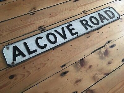 Vintage Original Cast Metal ALCOVE ROAD Street Sign • 90.04$