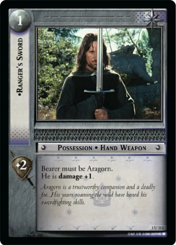 LOTR TCG FOTR Fellowship OT Ring Ranger's Sword FOIL 1U112 M/GEM MINT Tip Top - Image 1 of 1