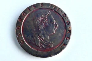 Vereinigtes Königreich 2D Cartwheel Twopence 1797 Kupfermünze - George III - Britannia - Bild 1 von 9