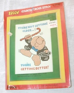 Vintage Ziggy Tom Wilson cross stitch embroidery kit 1982 Paragon NEW SEALED NIP - Picture 1 of 2