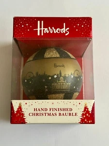 Harrods Christmas Bauble Ornament Xmas Store London Decoration Logo BOXED Gift - Picture 1 of 3
