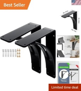 2Pcs Heavy Duty Shelf Brackets 10 x 12 x 2.5", Steel Brackets 450lbs Load Cap... - Picture 1 of 10