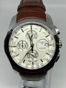 TISSOT Couturier T035627A Quartz Watch Chronograph 42mm White Dial With Defects - Picture 1 of 11