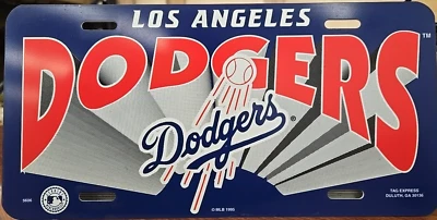 Embossed Los Angeles Dodgers Plastic License Plate MLB Team Man Cave - Image 1 of 3