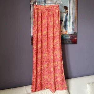 Ramy Brook S Darya Maxi Rock lang rosa orange bedruckt Pailletten Detail Gummizug💖 - Bild 1 von 8