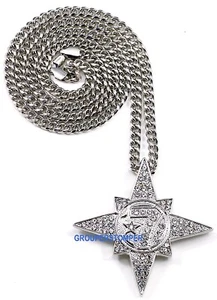 5 Percenter 7 Star New Pendant with Rhinestones on Cuban Style Necklace - Picture 1 of 31