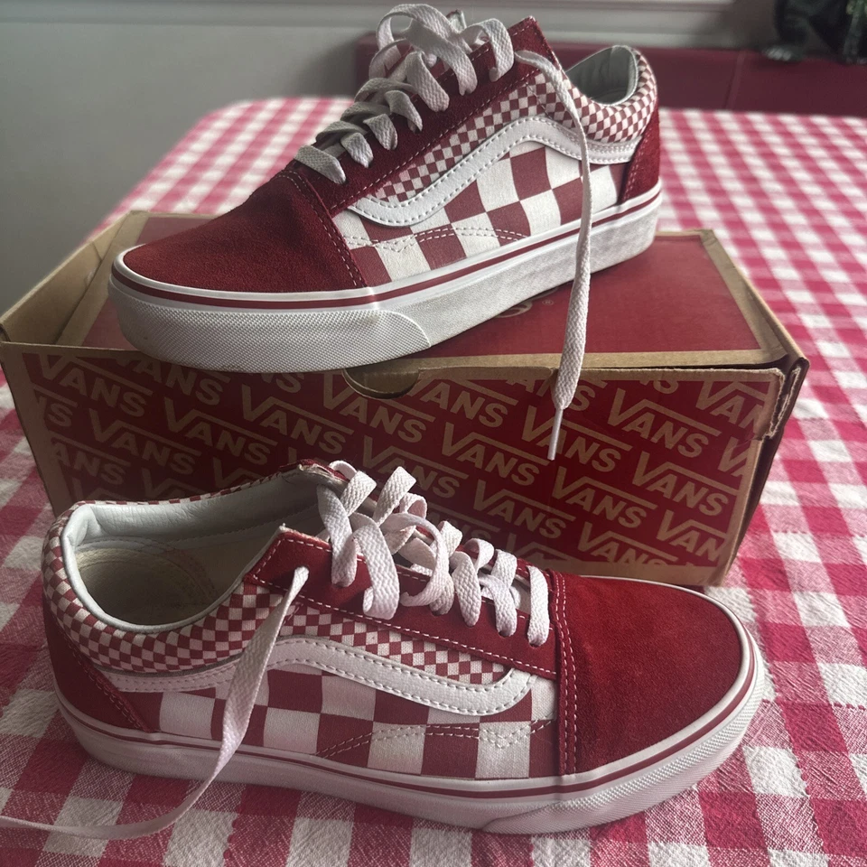 VANS OFF THE WALL Red & White Checkered Shoes - Skate Sneakers - Women's 8.5 - Image 1 of 4