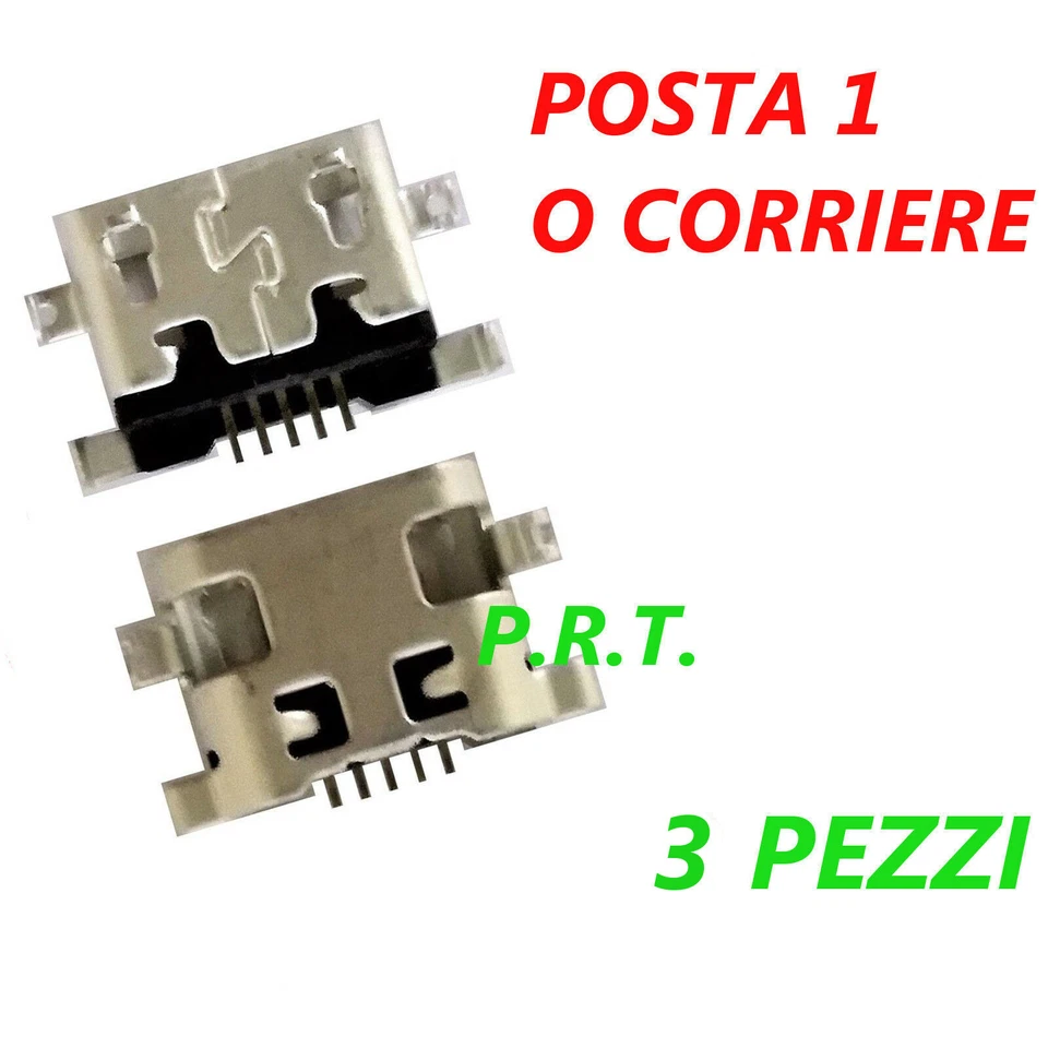 CONNETTORE RICARICA (3 PEZZI)  MICRO USB PER  huawei p8 LITE SMART TAG-L01  - Immagine 1 di 1