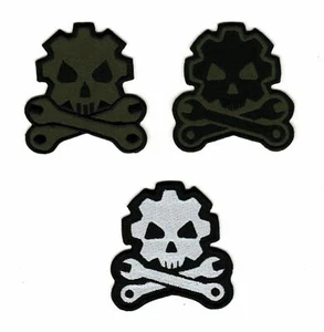 Parche mecánico - Coche camión ejército motociclista motocicleta - Llave engranaje rueda calavera - Imagen 1 de 4